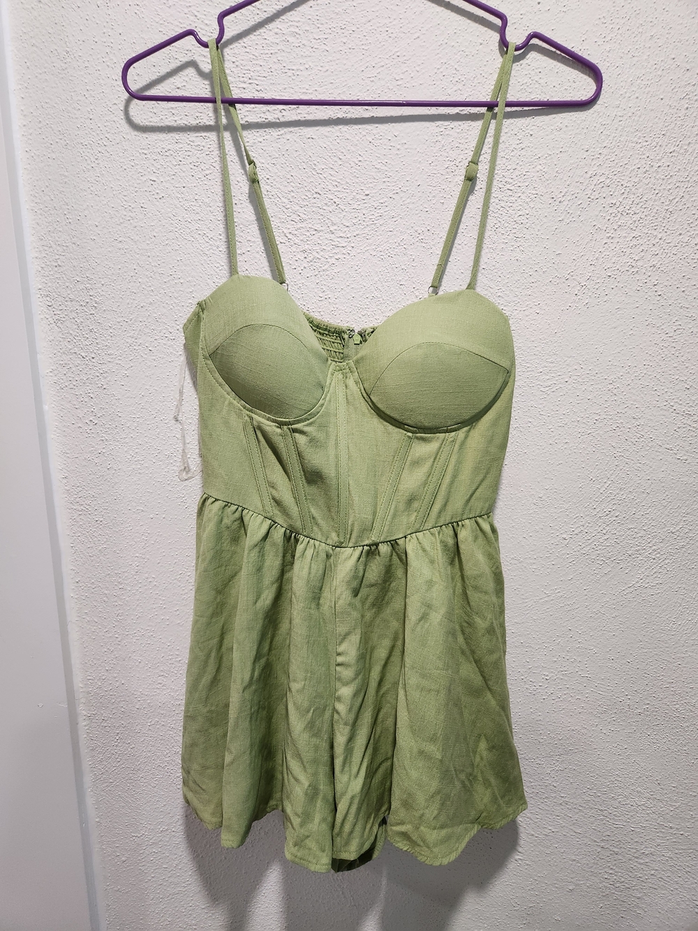 Windsor Light Green Bustier Camisole Romper